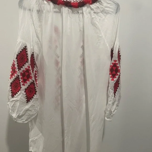 Figue - Tula Embroidered Tassel Dress in Clean White, Size Small P2P 20’ - Picture 4 of 5